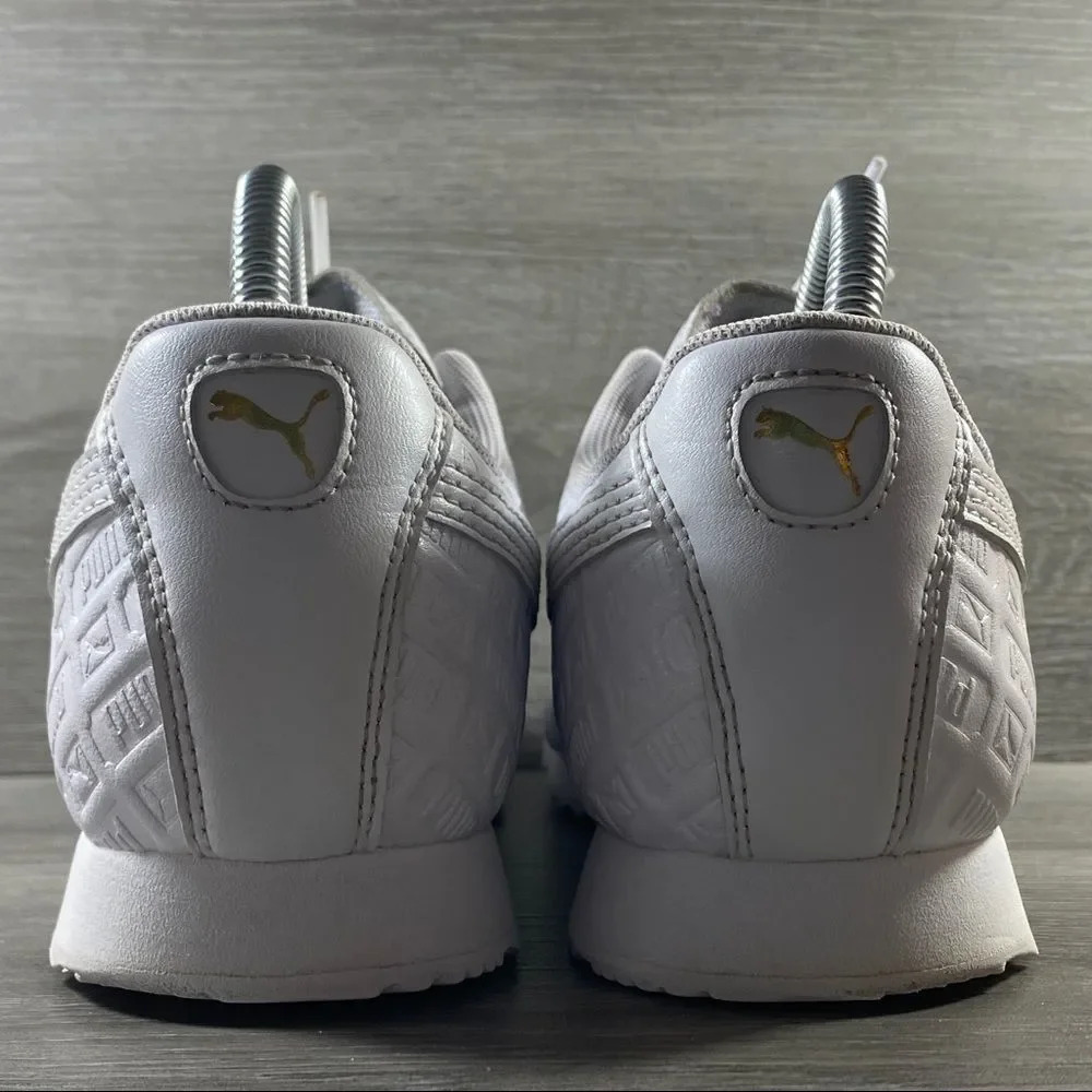 Women’s PUMA Roma Reinvent Sneakers White/Gold (369973 01) Sz 8.5 - Picture 4 of 8